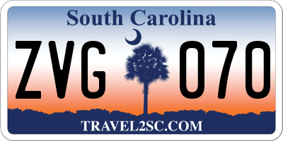 SC license plate ZVG070