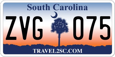 SC license plate ZVG075