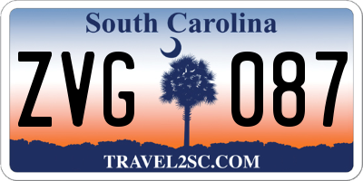 SC license plate ZVG087