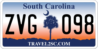 SC license plate ZVG098
