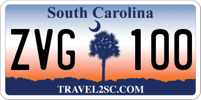SC license plate ZVG100