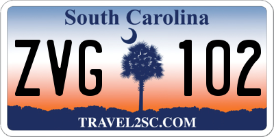 SC license plate ZVG102