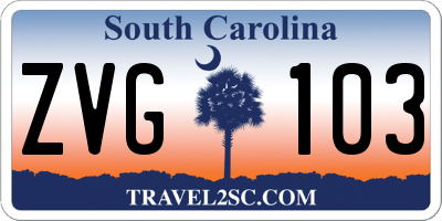 SC license plate ZVG103