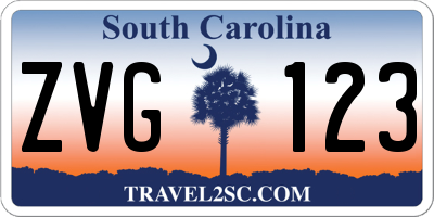SC license plate ZVG123