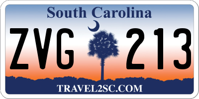 SC license plate ZVG213