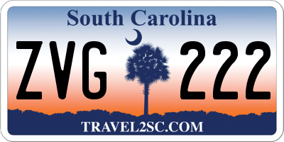 SC license plate ZVG222