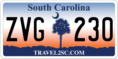 SC license plate ZVG230