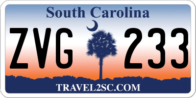 SC license plate ZVG233