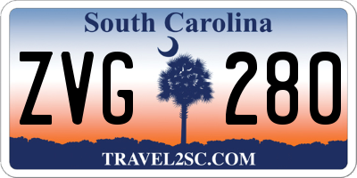 SC license plate ZVG280