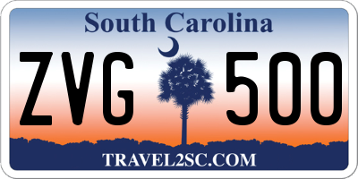 SC license plate ZVG500