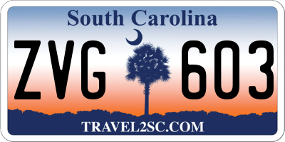 SC license plate ZVG603