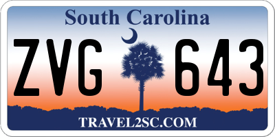 SC license plate ZVG643