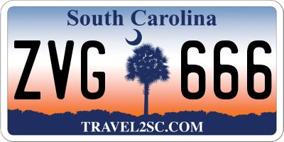 SC license plate ZVG666