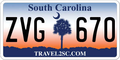 SC license plate ZVG670