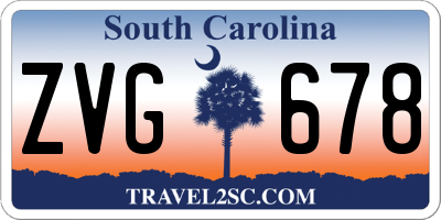 SC license plate ZVG678