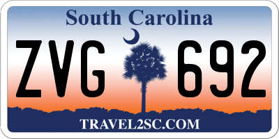 SC license plate ZVG692