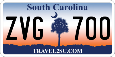 SC license plate ZVG700