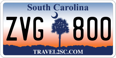 SC license plate ZVG800