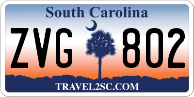 SC license plate ZVG802