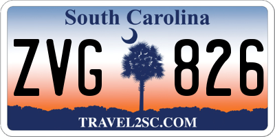 SC license plate ZVG826