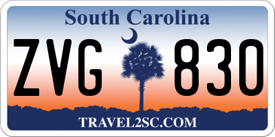 SC license plate ZVG830