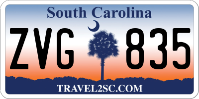 SC license plate ZVG835