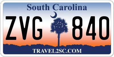 SC license plate ZVG840