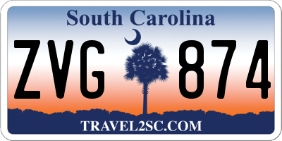 SC license plate ZVG874