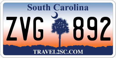 SC license plate ZVG892