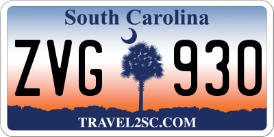 SC license plate ZVG930