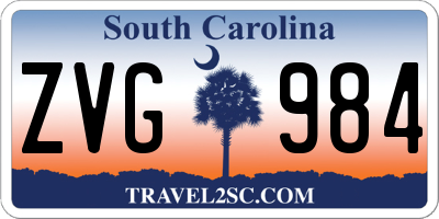 SC license plate ZVG984