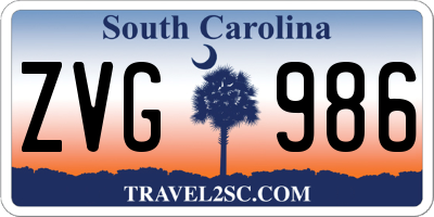 SC license plate ZVG986