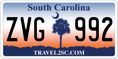 SC license plate ZVG992