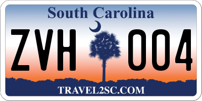 SC license plate ZVH004