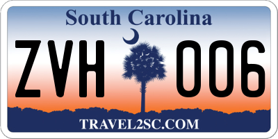 SC license plate ZVH006