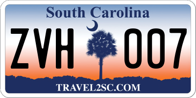 SC license plate ZVH007