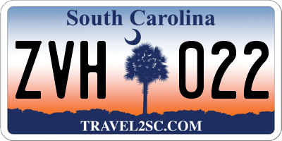 SC license plate ZVH022