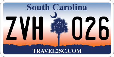 SC license plate ZVH026