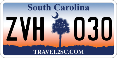 SC license plate ZVH030