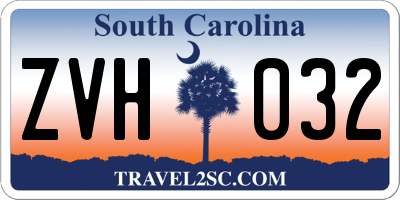 SC license plate ZVH032