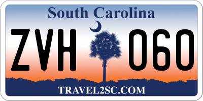 SC license plate ZVH060