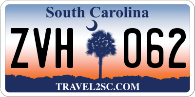 SC license plate ZVH062