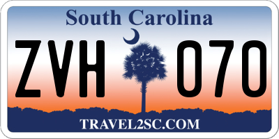 SC license plate ZVH070