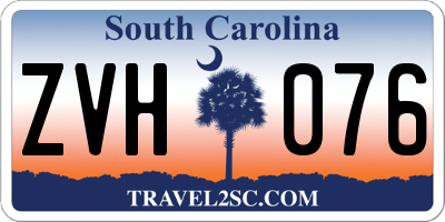 SC license plate ZVH076