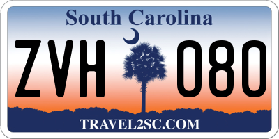 SC license plate ZVH080