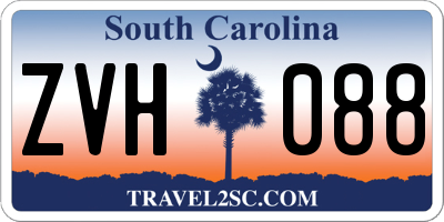 SC license plate ZVH088