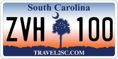 SC license plate ZVH100