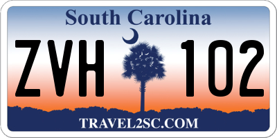 SC license plate ZVH102
