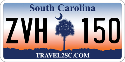 SC license plate ZVH150