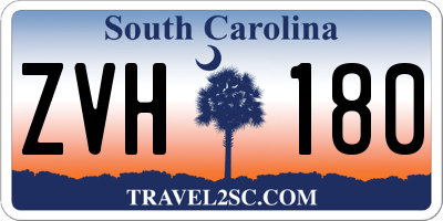 SC license plate ZVH180